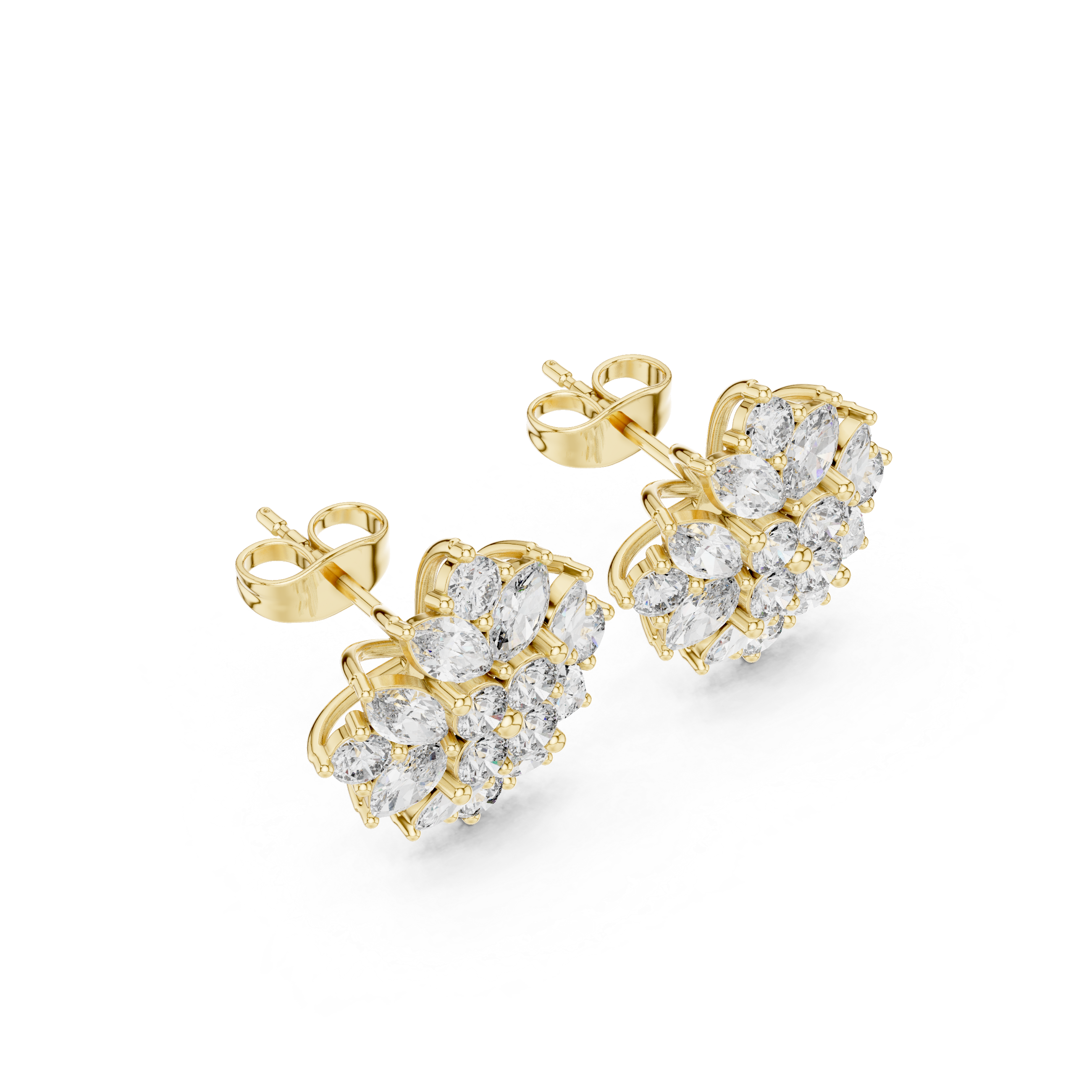Luxe Marquise Round Diamond Lab Grown Diamond Earrings