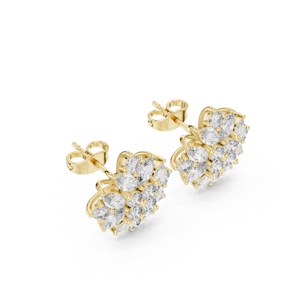 Luxe Marquise Round Diamond Lab Grown Diamond Earrings