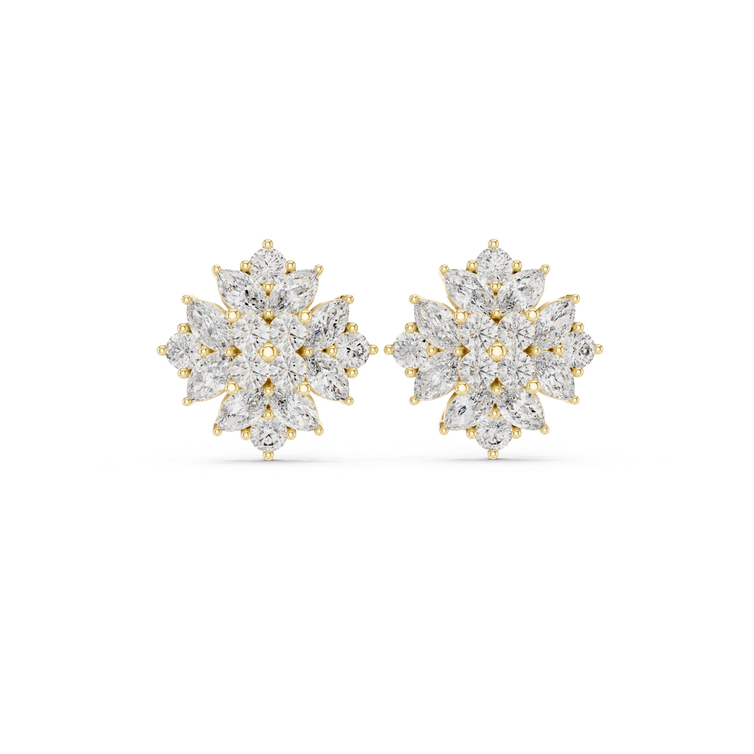 Luxe Marquise Round Diamond Lab Grown Diamond Earrings