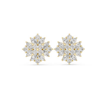 Luxe Marquise Round Diamond Lab Grown Diamond Earrings