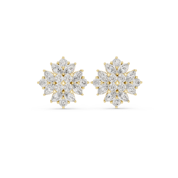 Luxe Marquise Round Diamond Lab Grown Diamond Earrings
