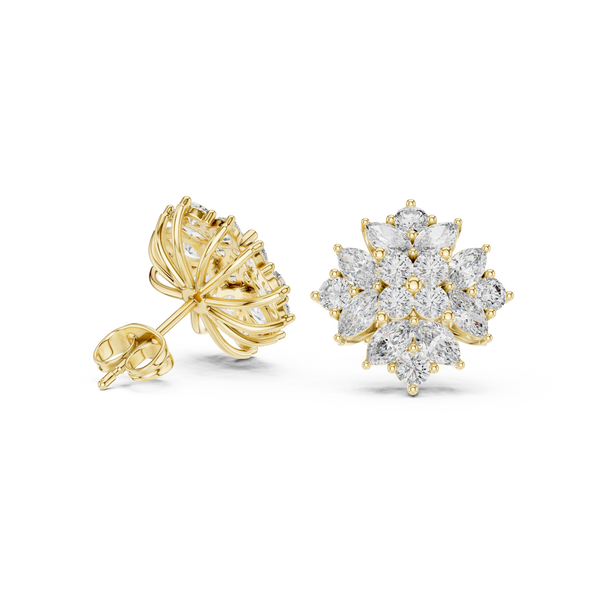 Luxe Marquise Round Diamond Lab Grown Diamond Earrings