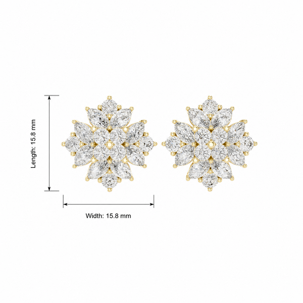 Geometric Starburst Lab Grown Diamond Earrings
