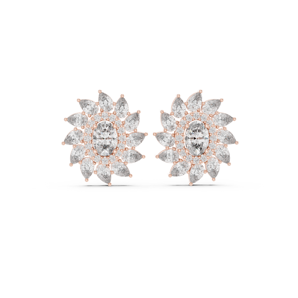 Exquisite Multi-Cut Diamond Lab Grown Diamond Earrings