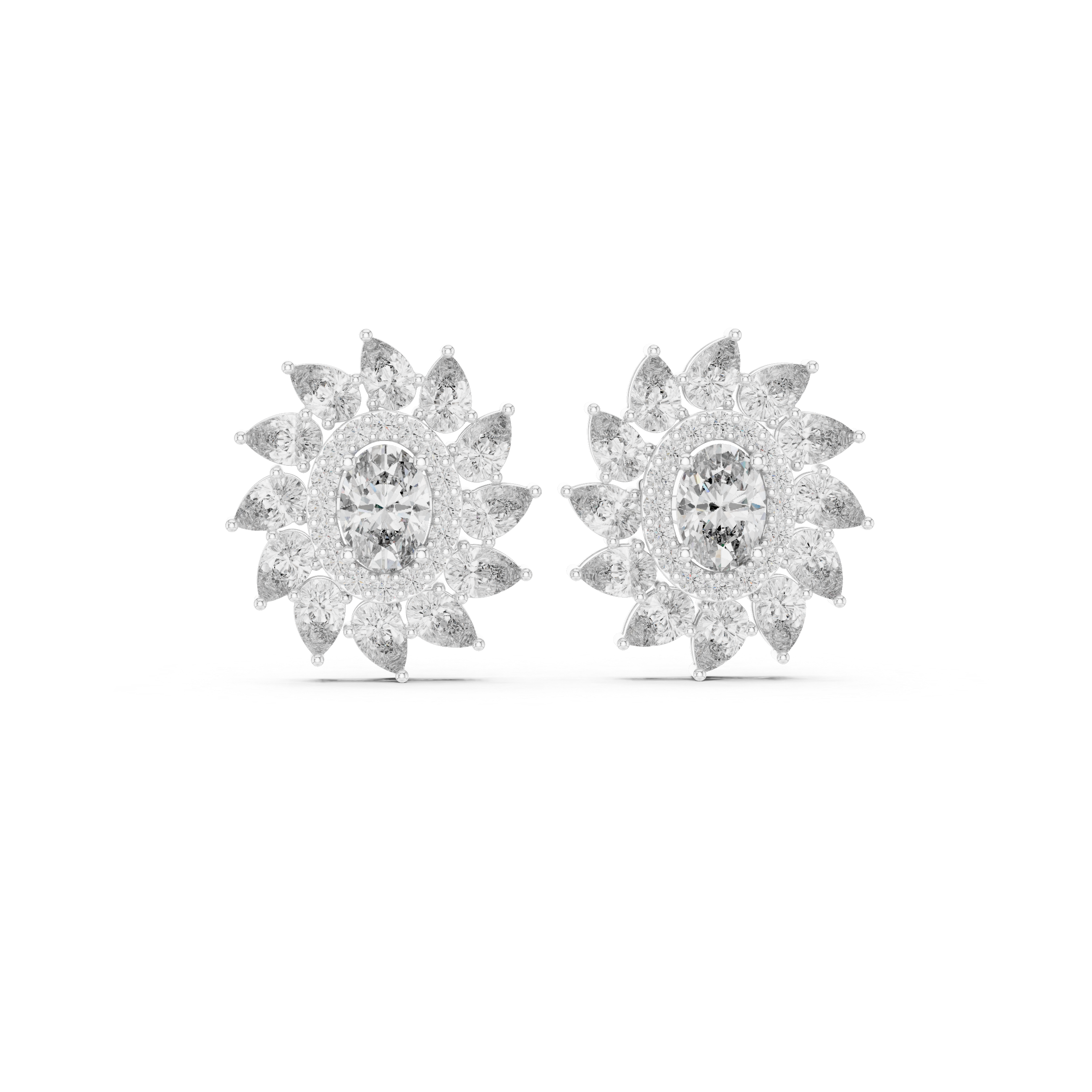 Exquisite Multi-Cut Diamond Lab Grown Diamond Earrings