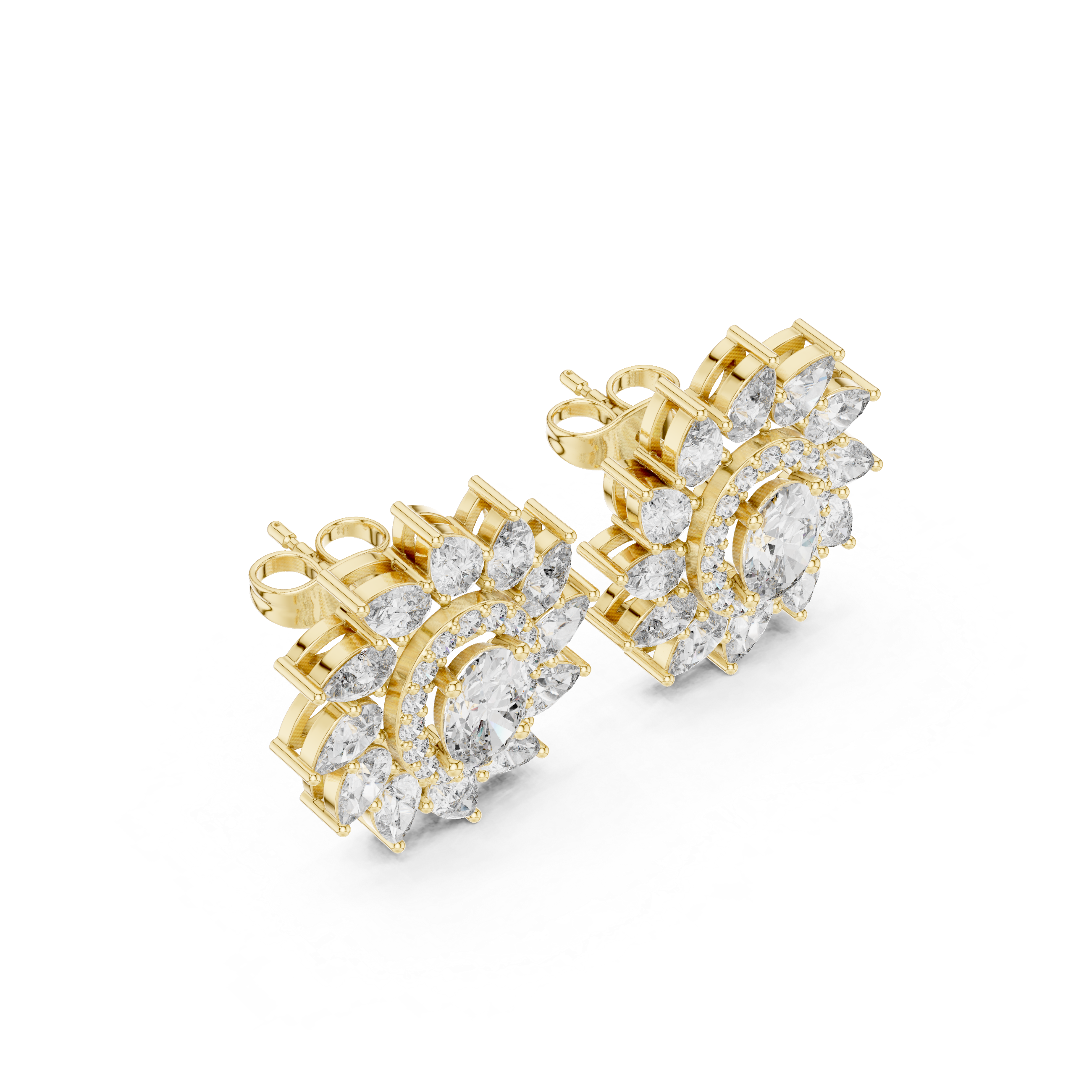Exquisite Multi-Cut Diamond Lab Grown Diamond Earrings