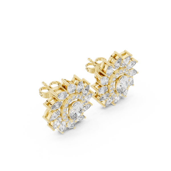 Exquisite Multi-Cut Diamond Lab Grown Diamond Earrings