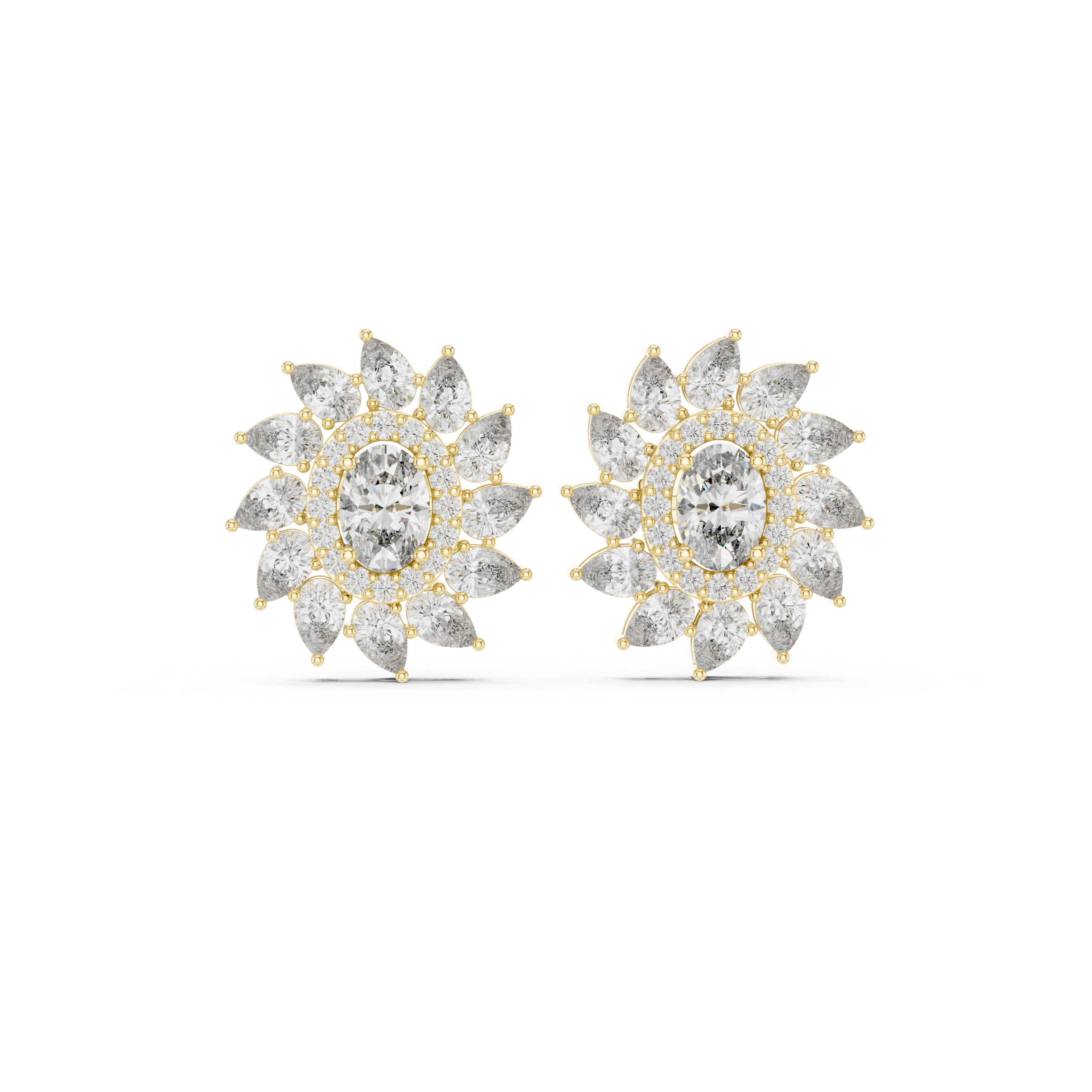 Exquisite Multi-Cut Diamond Lab Grown Diamond Earrings