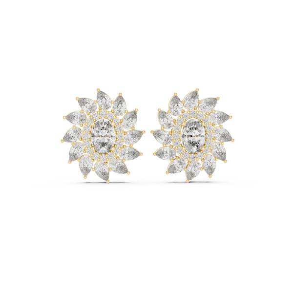 Exquisite Multi-Cut Diamond Lab Grown Diamond Earrings