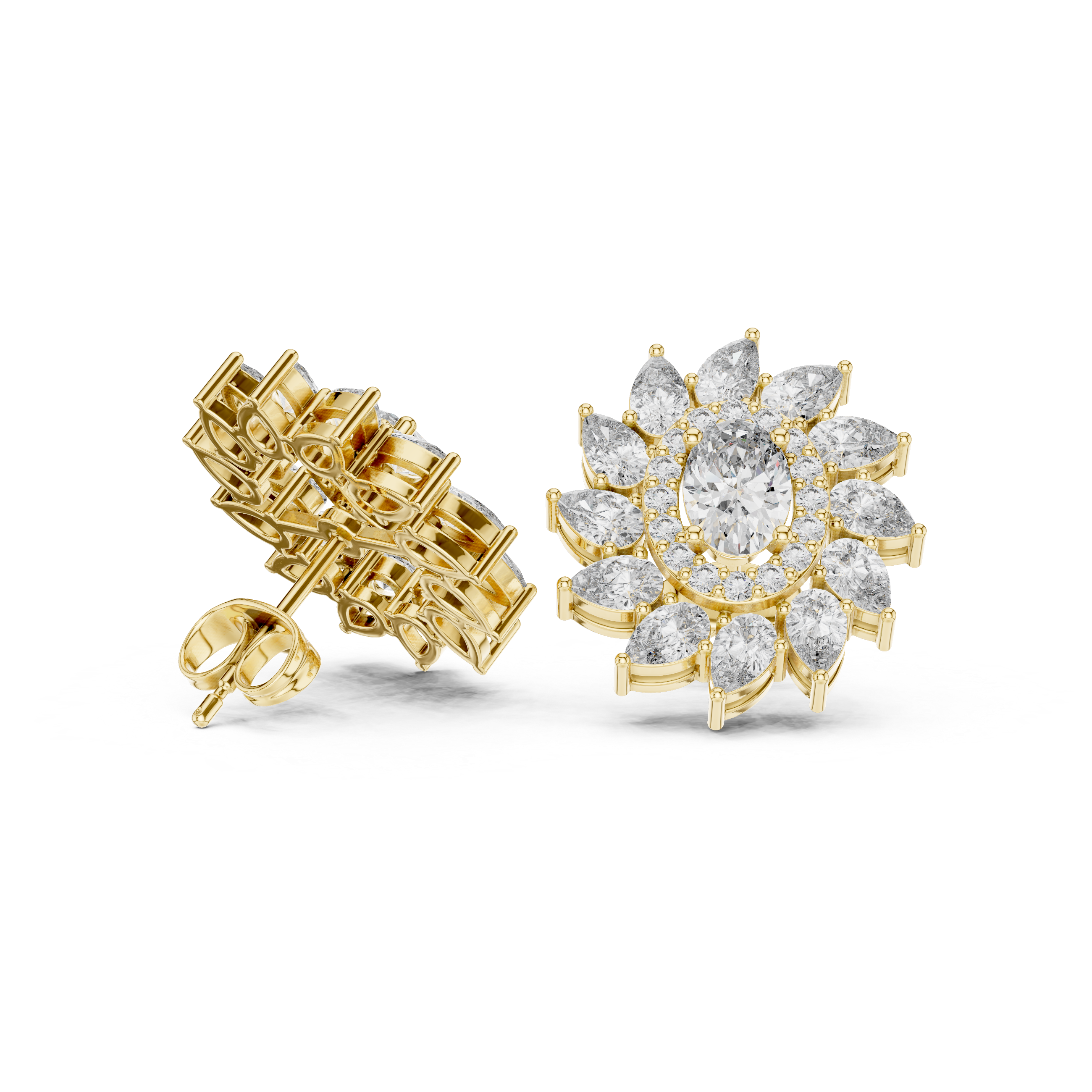 Exquisite Multi-Cut Diamond Lab Grown Diamond Earrings