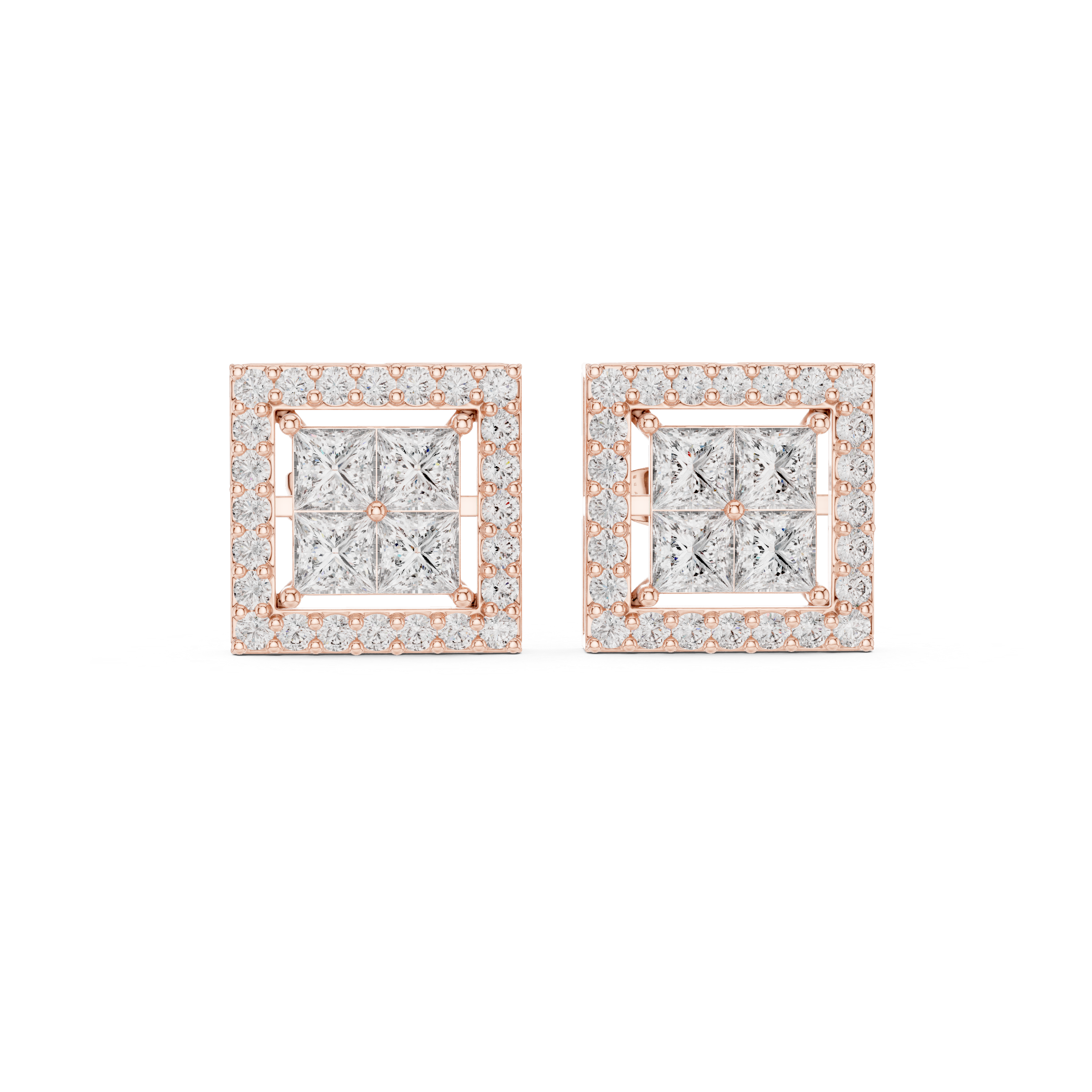 Luminous 1.666ct Princess Lab Grown Diamond Earring