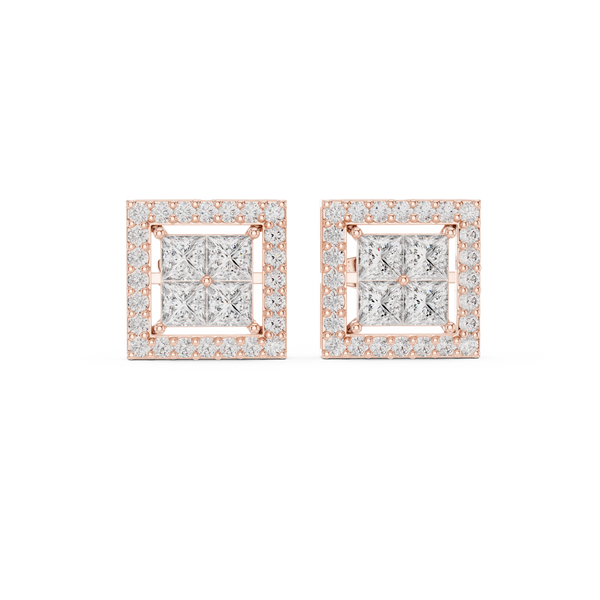 Luminous 1.666ct Princess Lab Grown Diamond Earring