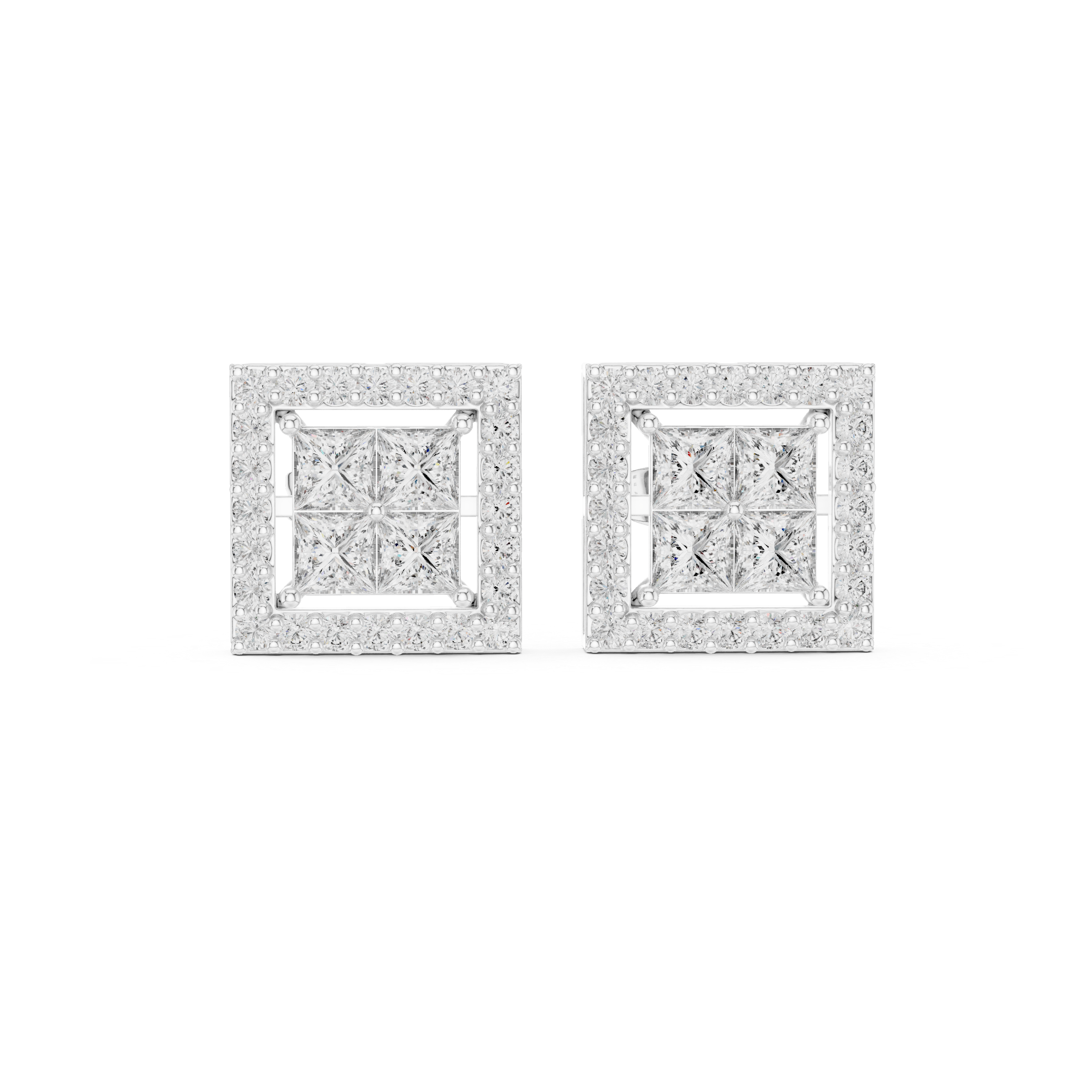Luminous 1.666ct Princess Lab Grown Diamond Earring