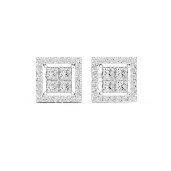 Luminous 1.666ct Princess Lab Grown Diamond Earring