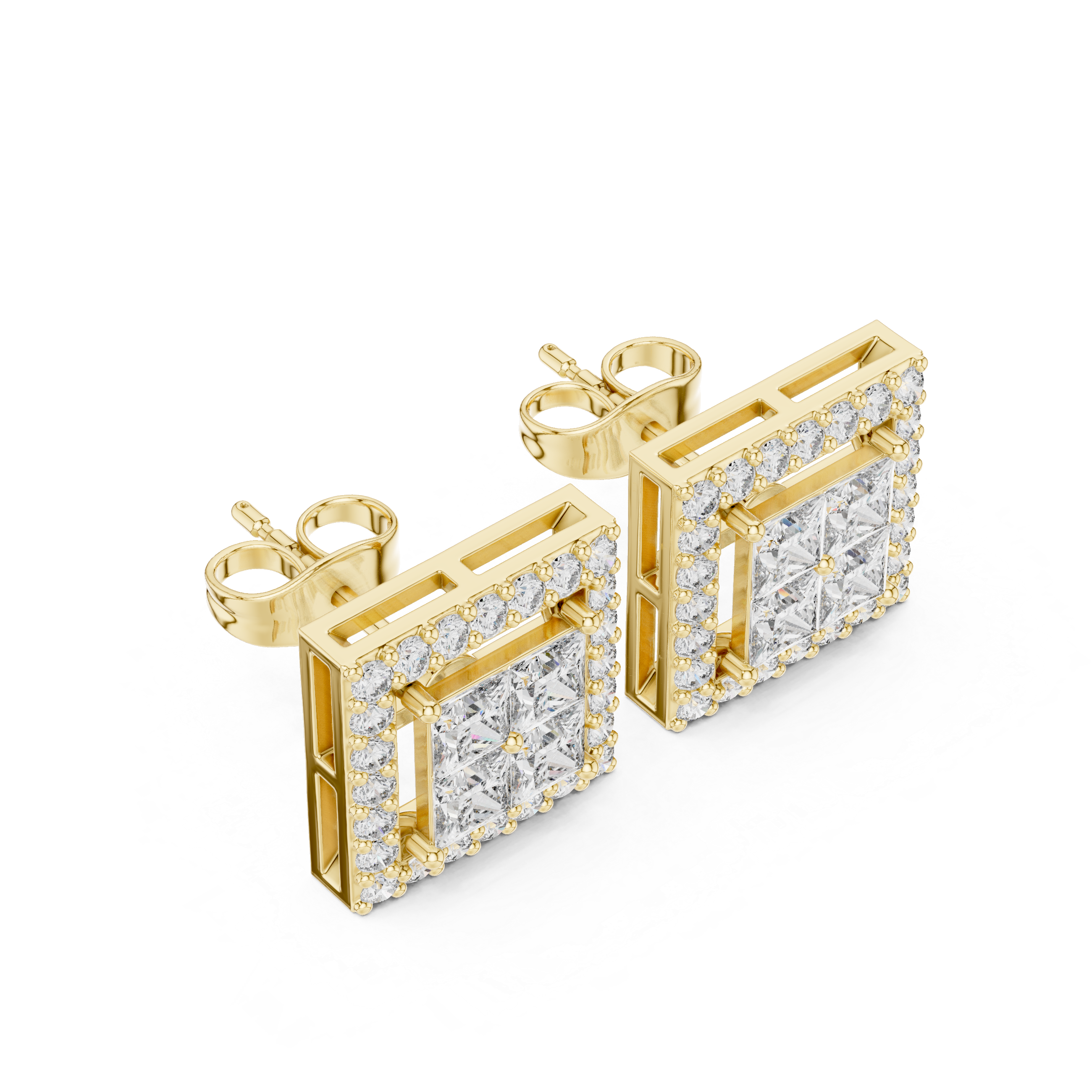 Luminous 1.666ct Princess Lab Grown Diamond Earring