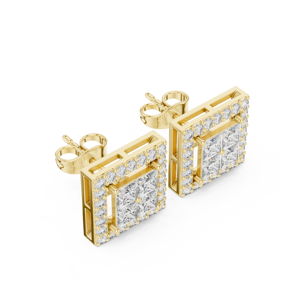 Luminous 1.666ct Princess Lab Grown Diamond Earring