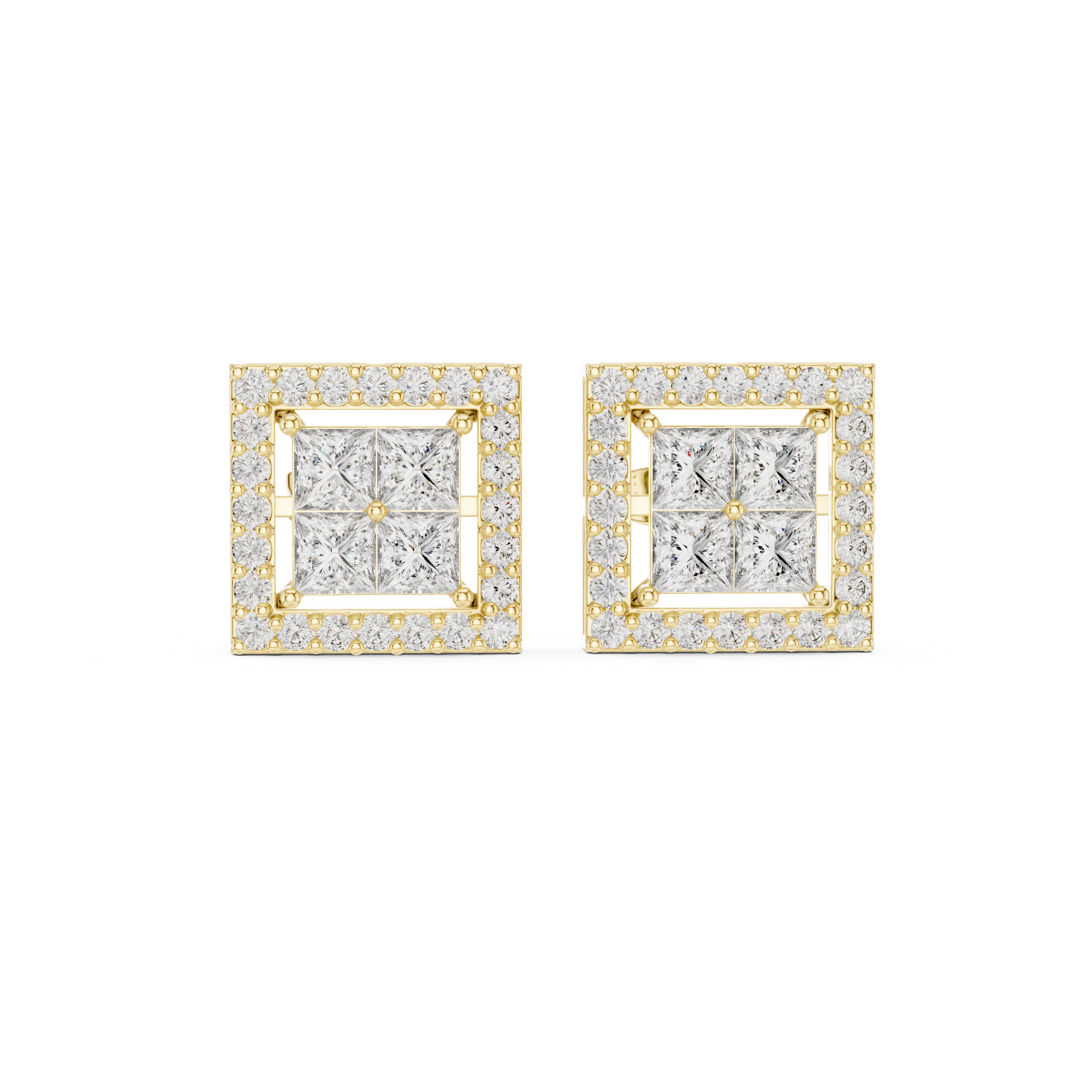 Luminous 1.666ct Princess Lab Grown Diamond Earring