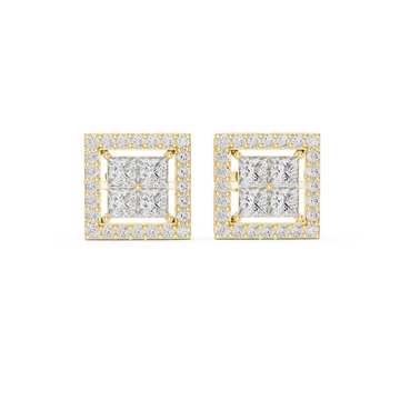 Luminous 1.666ct Princess Lab Grown Diamond Earring