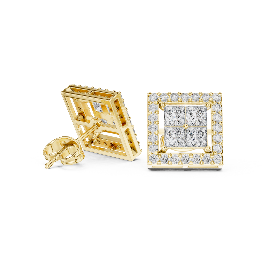 Luminous 1.666ct Princess Lab Grown Diamond Earring
