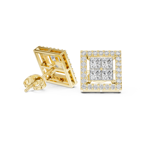 Luminous 1.666ct Princess Lab Grown Diamond Earring