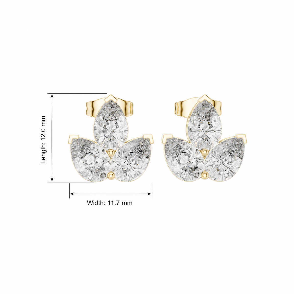 Triad Pear Lab Grown Diamond Stud Earrings