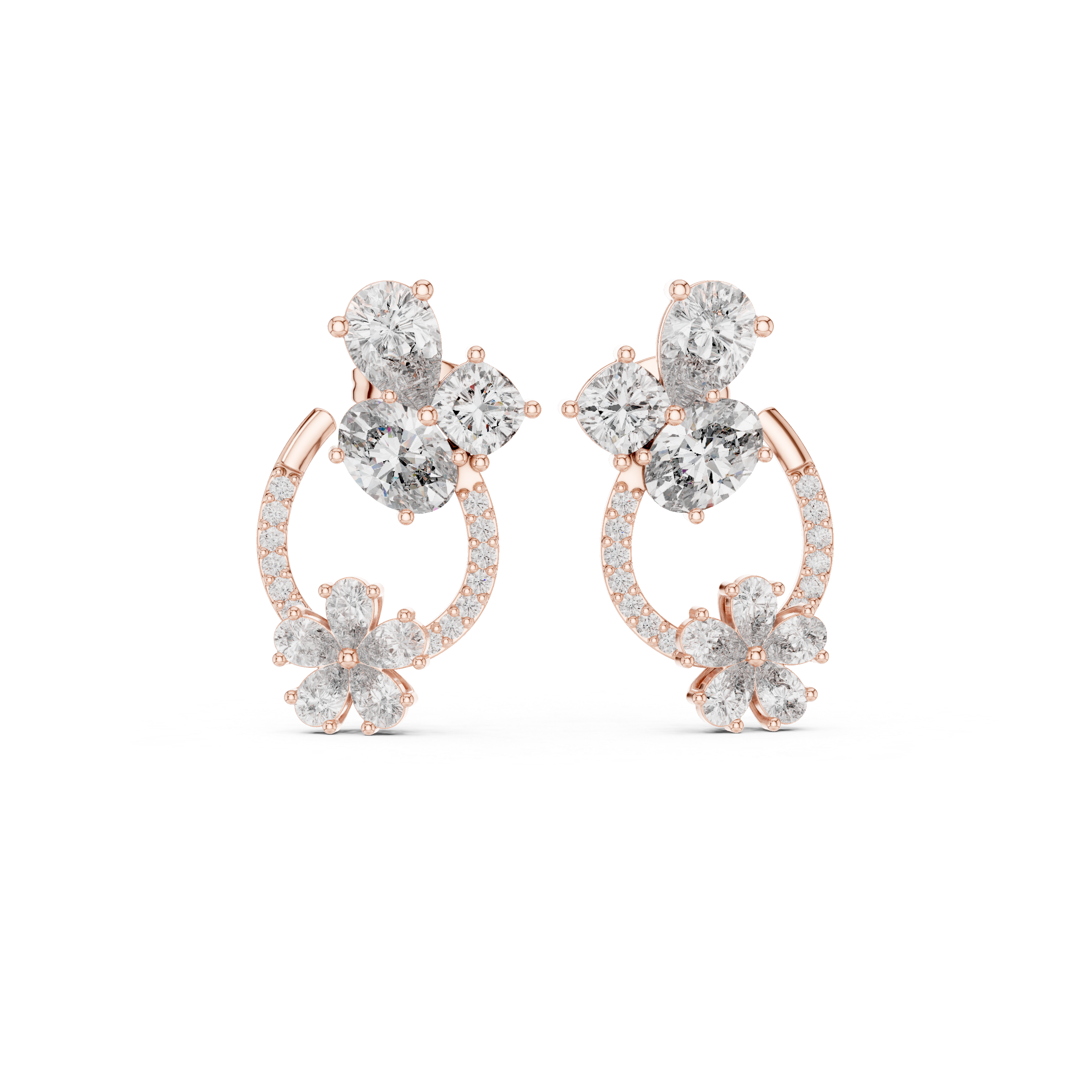 Pear Oval 4.33ct Lab Grown Diamond Earring