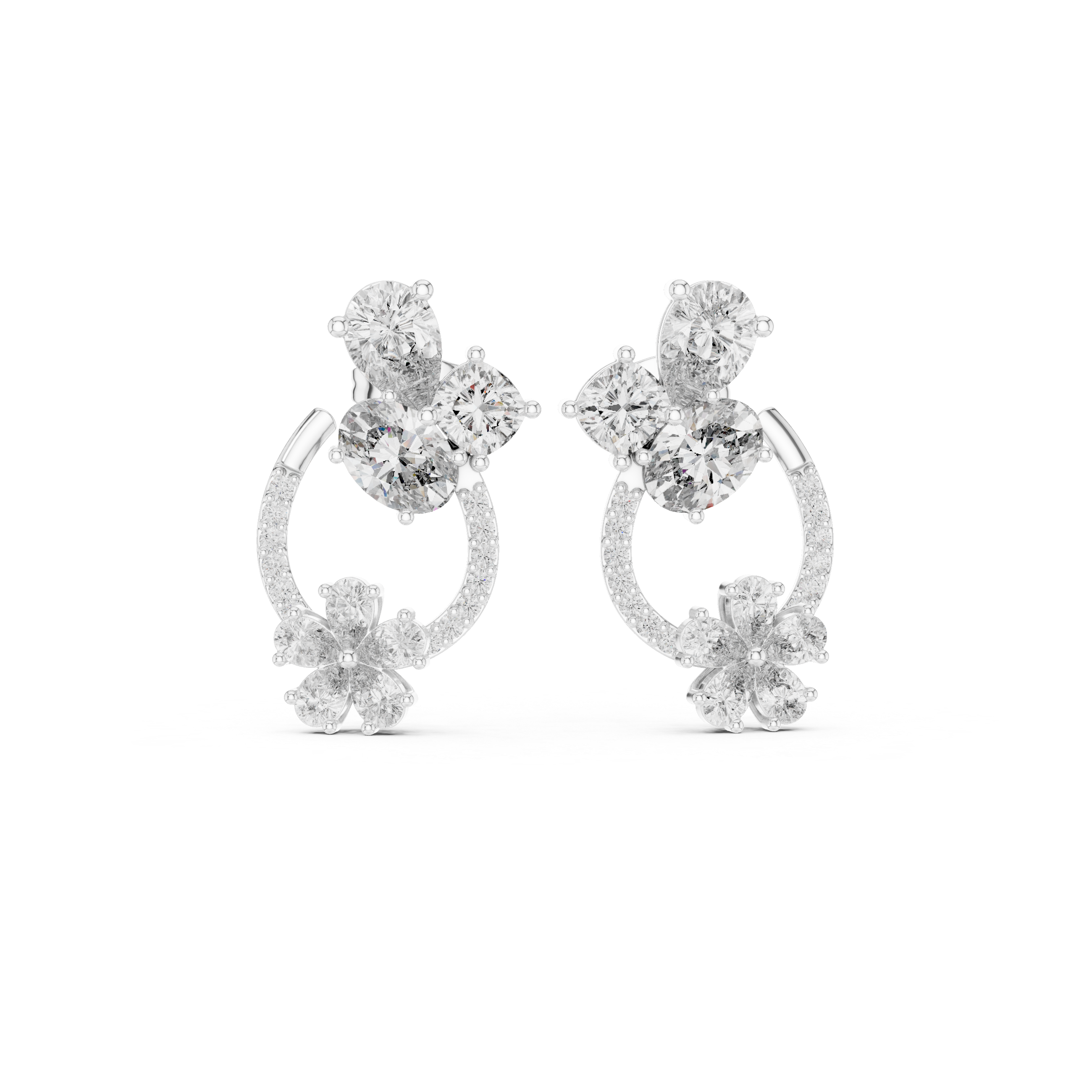 Pear Oval 4.33ct Lab Grown Diamond Earring