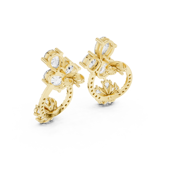 Pear Oval 4.33ct Lab Grown Diamond Earring