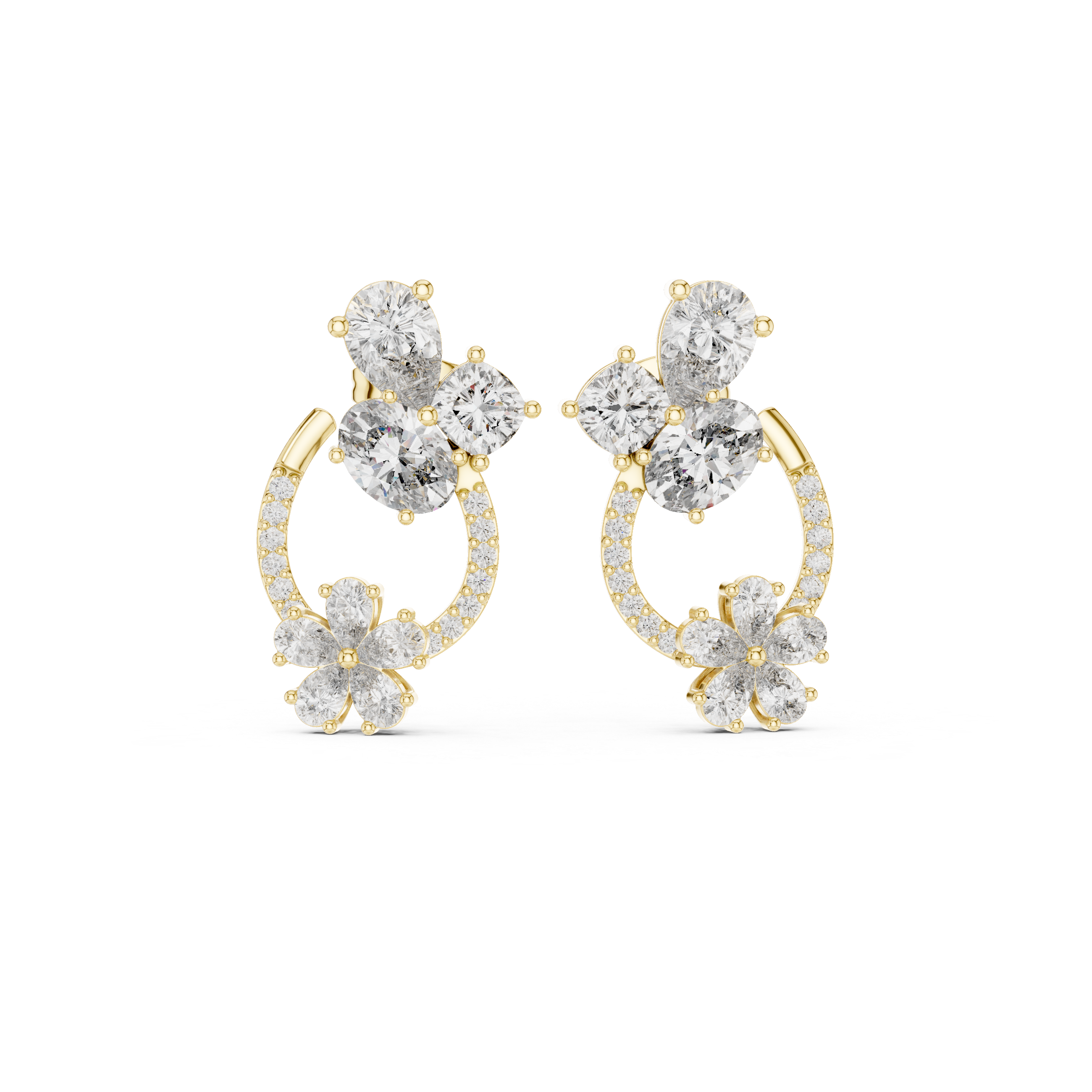 Pear Oval 4.33ct Lab Grown Diamond Earring