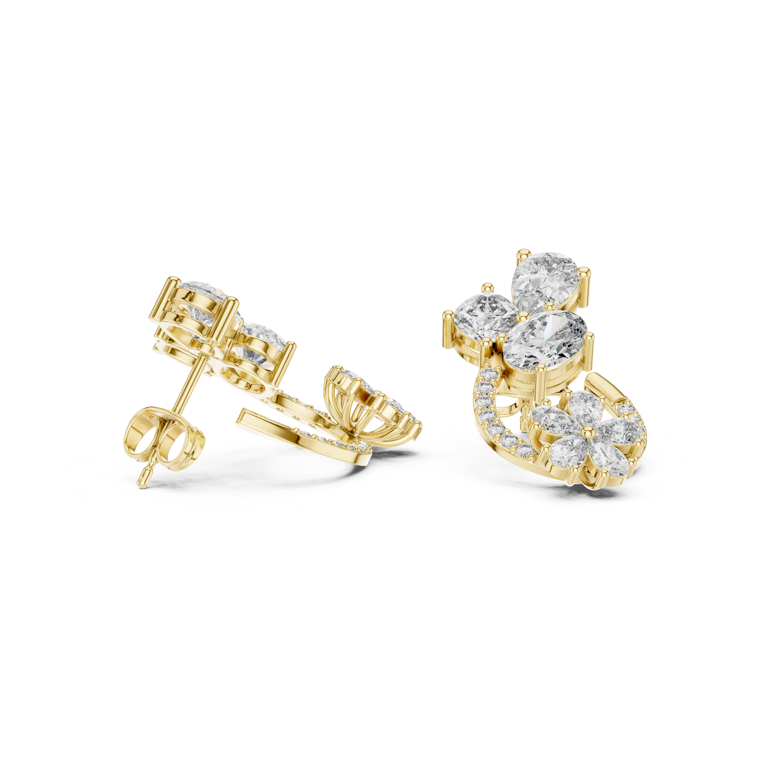 Pear Oval 4.33ct Lab Grown Diamond Earring