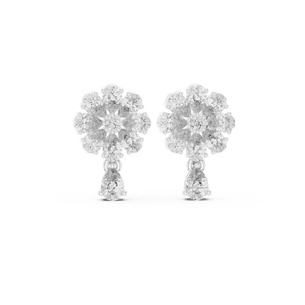 Pure 1.73ct Pear Lab Grown Diamond Earring