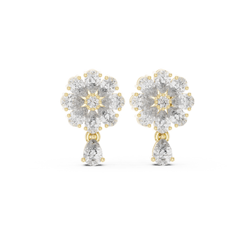 Pure 1.73ct Pear Lab Grown Diamond Earring