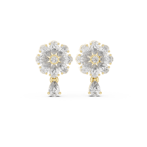 Pure 1.73ct Pear Lab Grown Diamond Earring