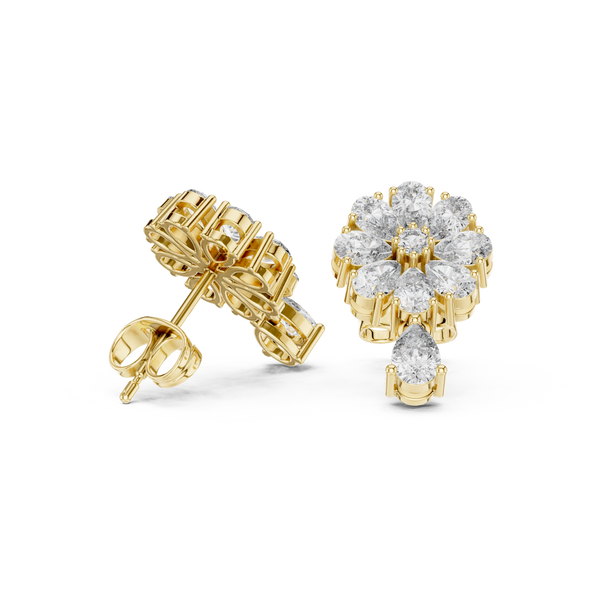 Pure 1.73ct Pear Lab Grown Diamond Earring