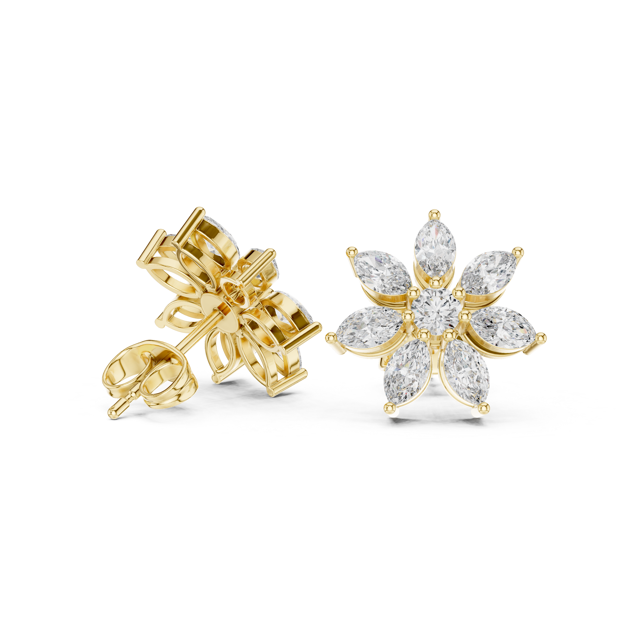 Vibrant 1.59ct Marquise Lab Grown Diamond Earring