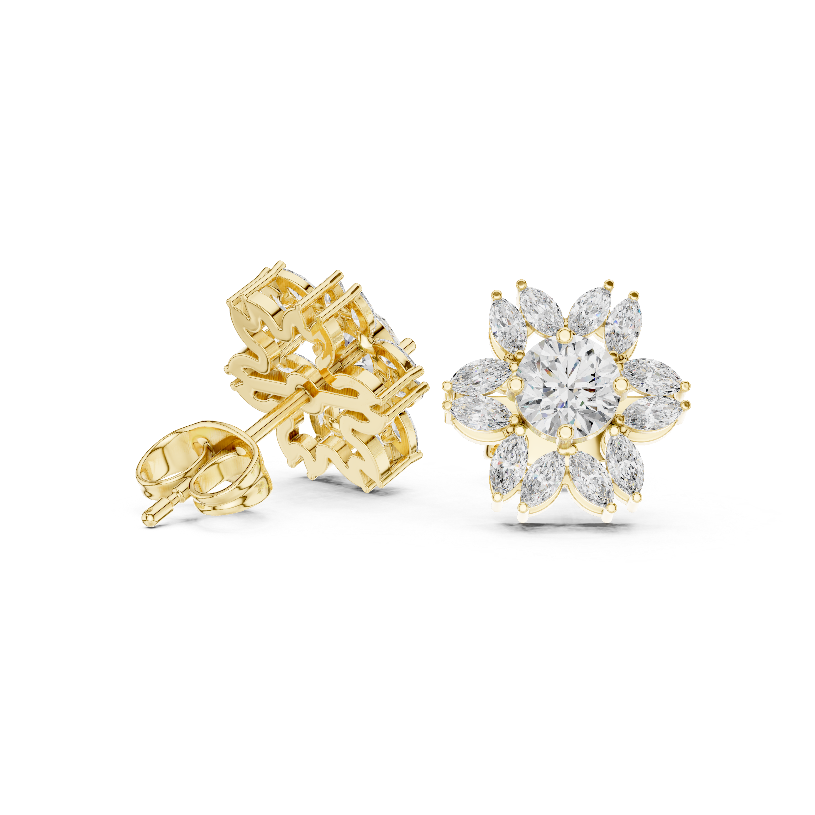 Gleaming 13.58ct Marquise Lab Grown Diamond Earring