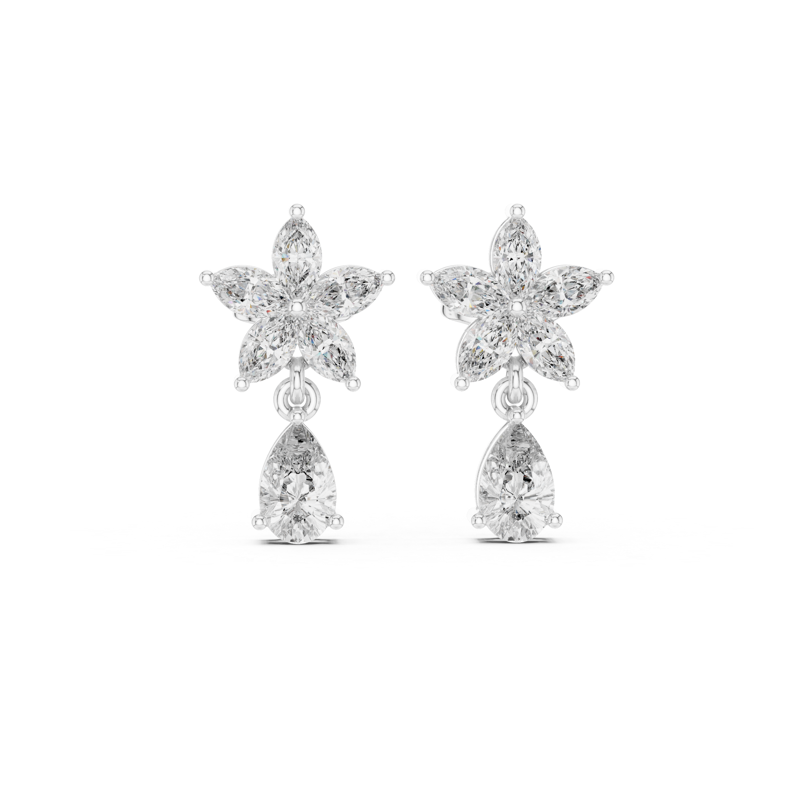 1.7ct Marquise Pear Lab Grown Diamond Earring