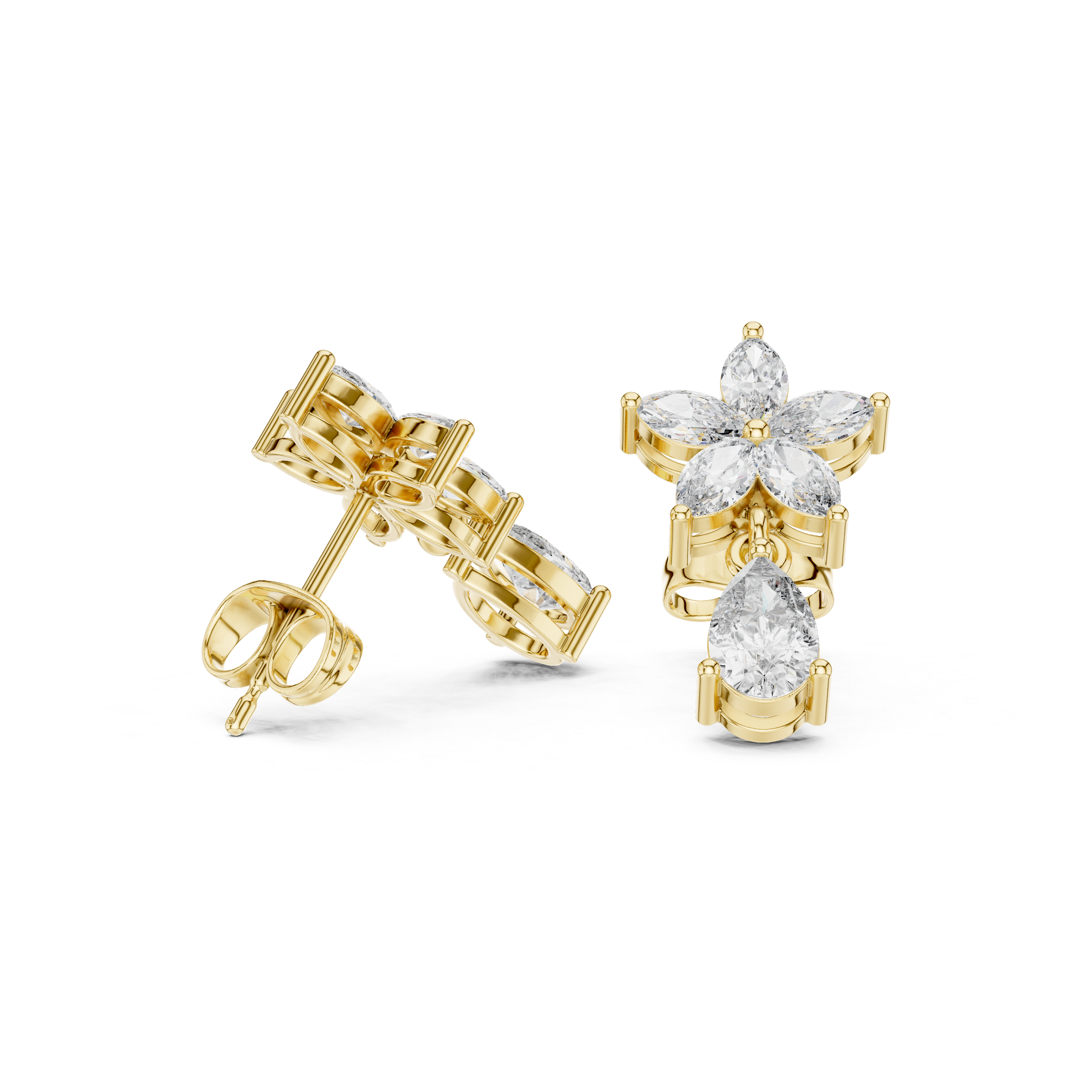 1.7ct Marquise Pear Lab Grown Diamond Earring