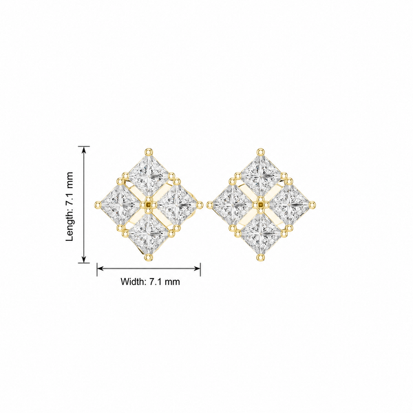 Gleaming Princess 0.3ct Lab Grown Diamond Earring
