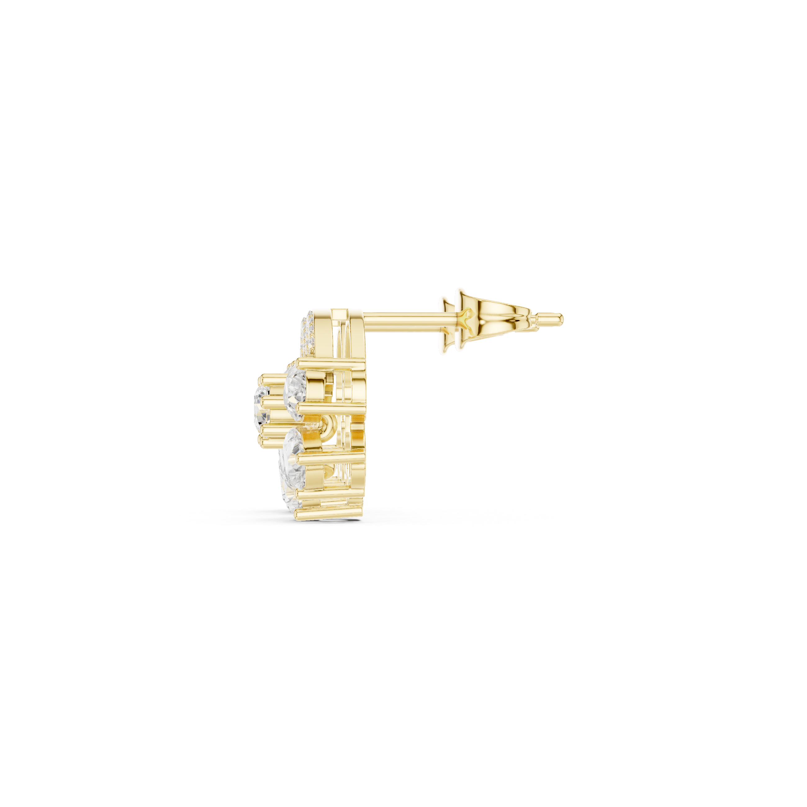 Bright 1.662ct Pear Lab Grown Diamond Earring