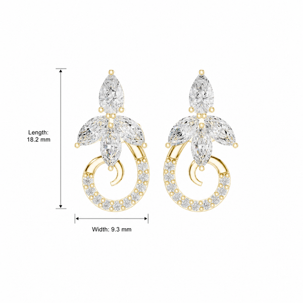 Swirl Cluster Lab Grown Diamond Stud Earrings