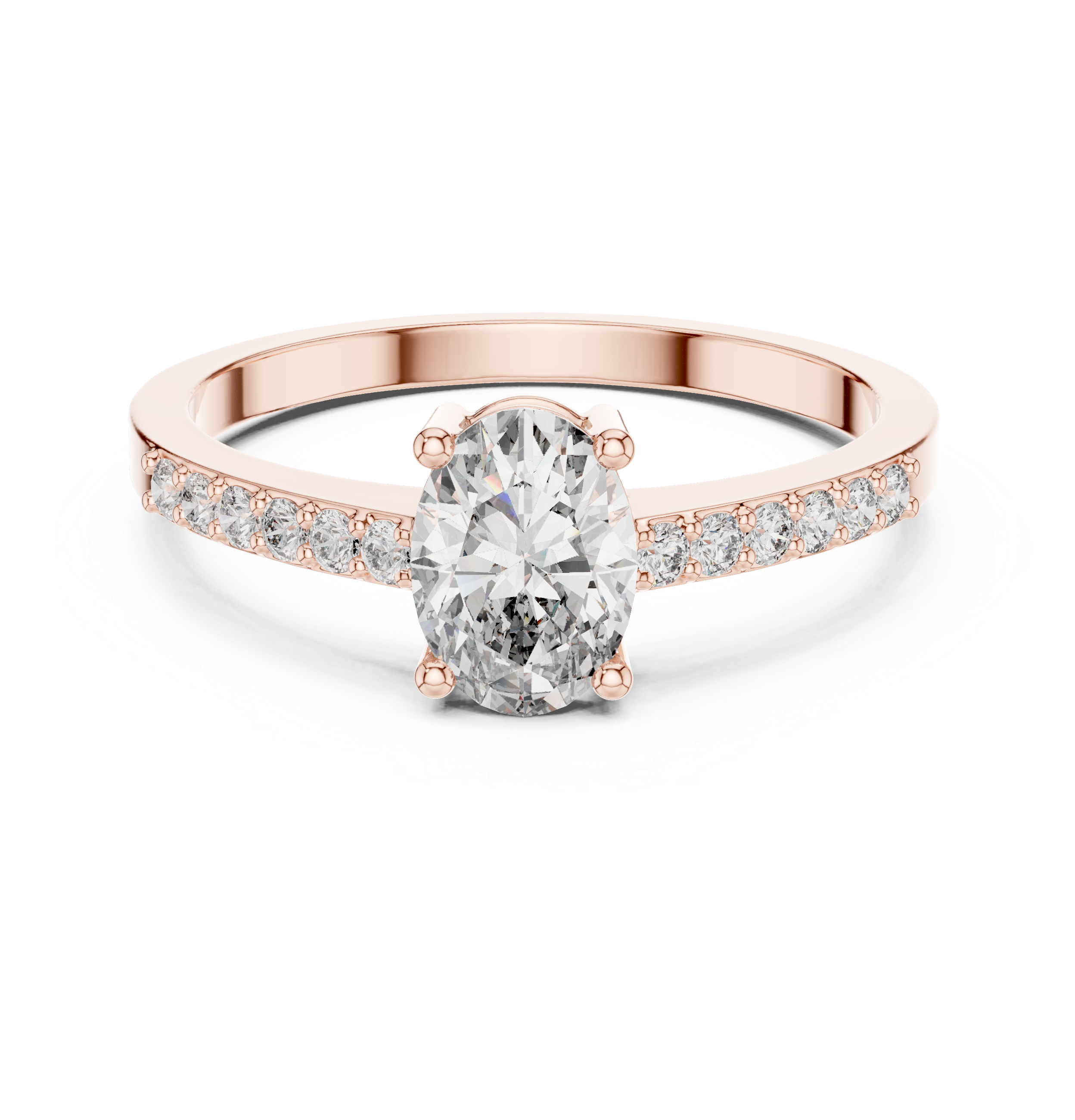 Exquisite 0.7ct Oval Solitaire Diamond Lab Grown Diamond Ring