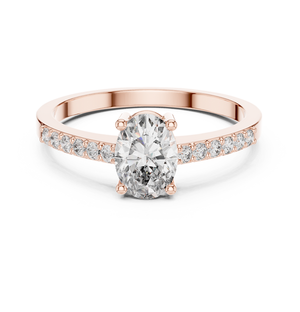 Exquisite 0.7ct Oval Solitaire Diamond Lab Grown Diamond Ring