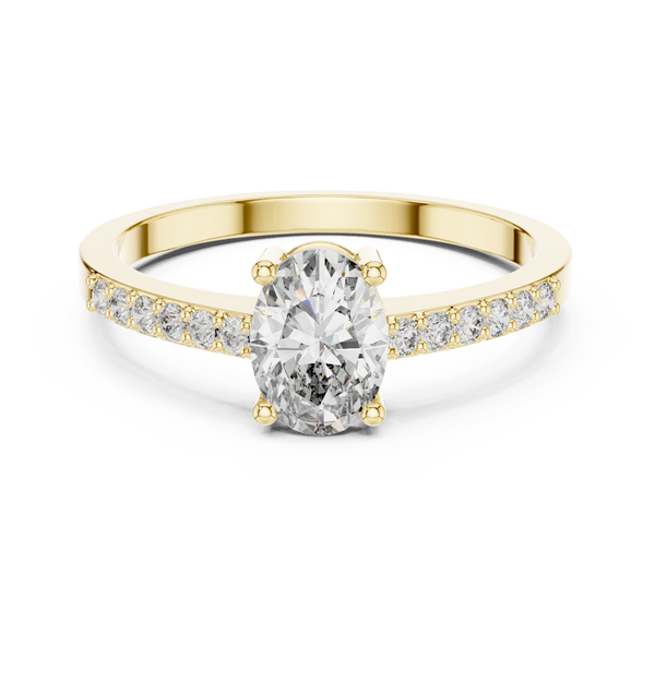 Exquisite 0.7ct Oval Solitaire Diamond Lab Grown Diamond Ring