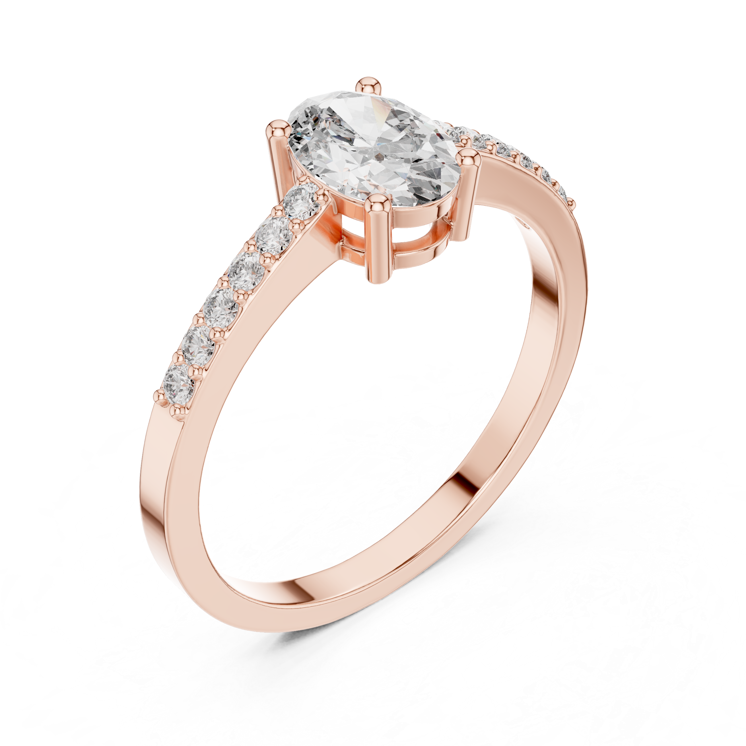 Exquisite 0.7ct Oval Solitaire Diamond Lab Grown Diamond Ring