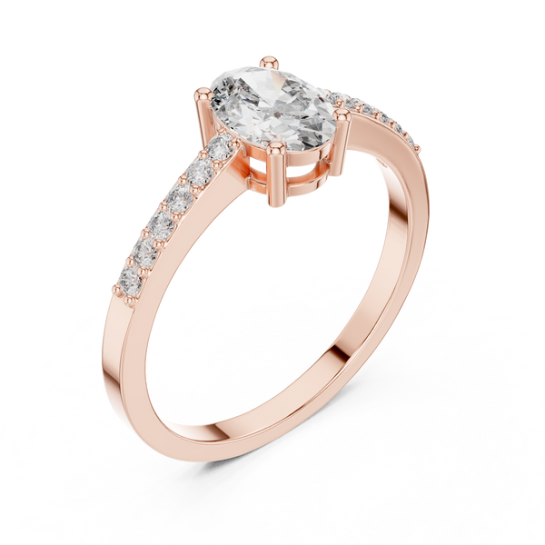 Exquisite 0.7ct Oval Solitaire Diamond Lab Grown Diamond Ring
