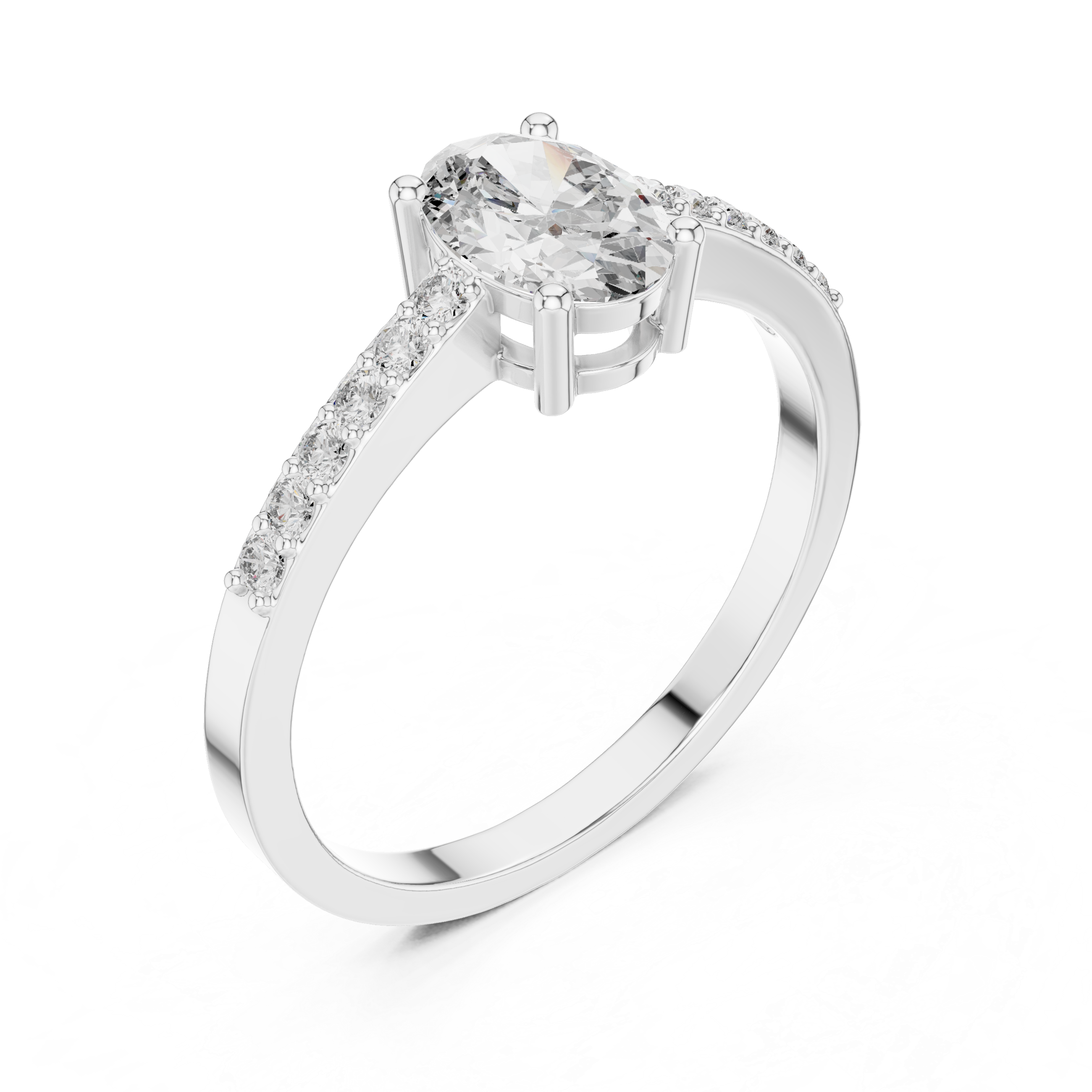 Exquisite 0.7ct Oval Solitaire Diamond Lab Grown Diamond Ring