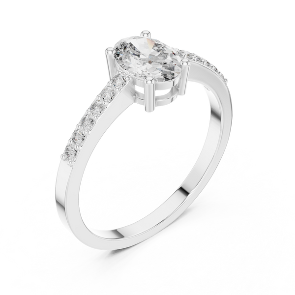 Exquisite 0.7ct Oval Solitaire Diamond Lab Grown Diamond Ring