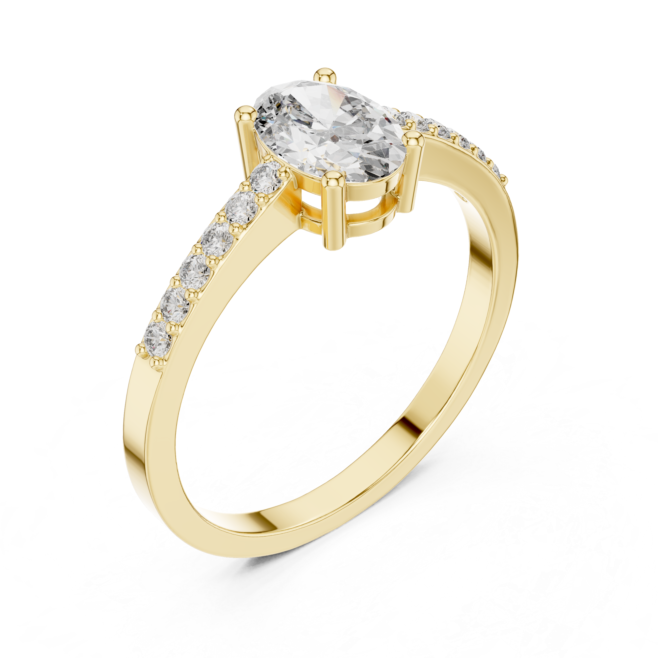 Exquisite 0.7ct Oval Solitaire Diamond Lab Grown Diamond Ring