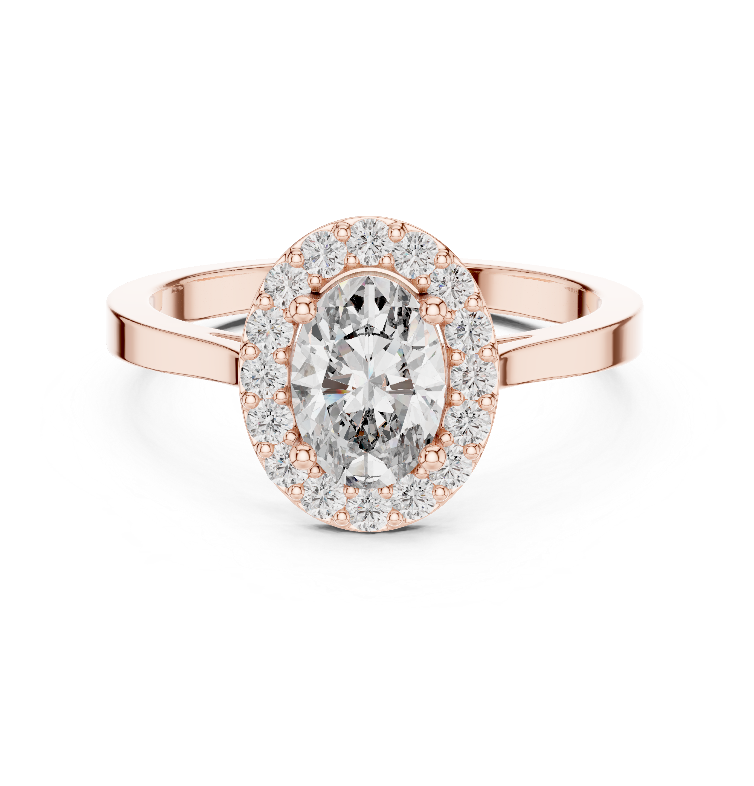 0.7ct Oval Solitaire Lab Grown Diamond Ring with Round Brilliance